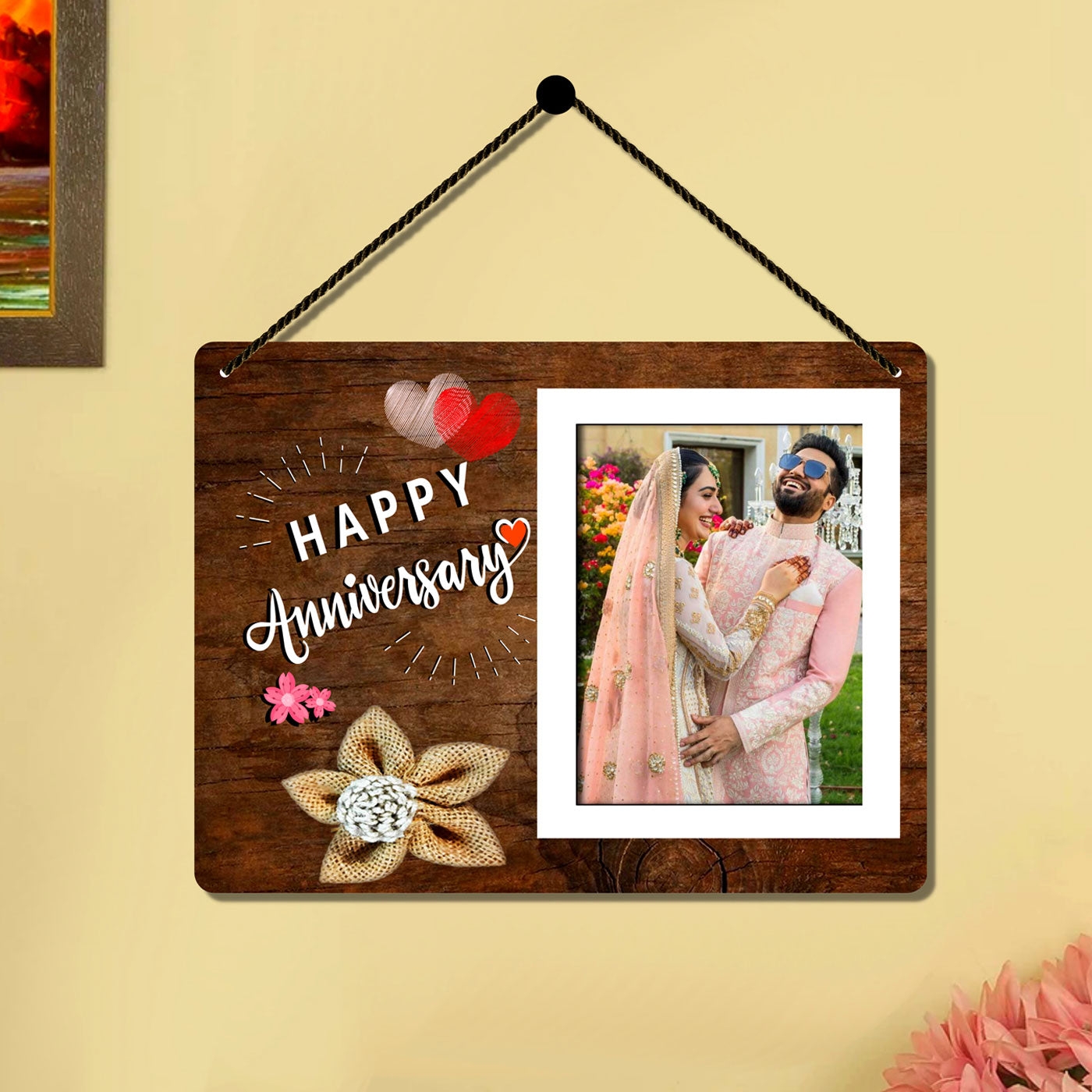 Happy Anniversary Wall Hanging Photo frame for Anniversary Gifting
