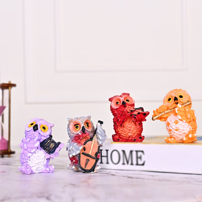 Singing Owl Showpiece Set of 4