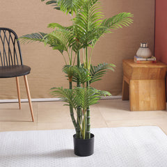 Artificial Areca Palm Plant for Home Decor/Office Decor/Gifting | Natural Looking Indoor Plant (With Pot, 110 cm, Pack of 2)