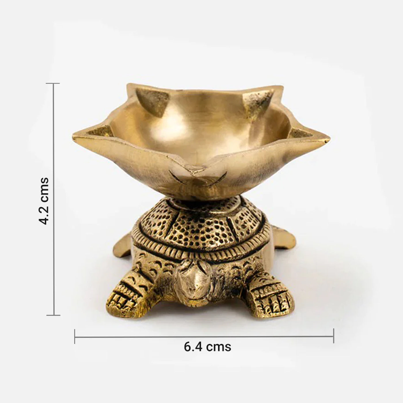 Brass Tortoise Panchmukhi Diya For Home Temple Office Puja