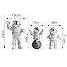 Astronaut Figure Statue Figurine Sculpture Home Office Decoration Set of 3 (Silver)