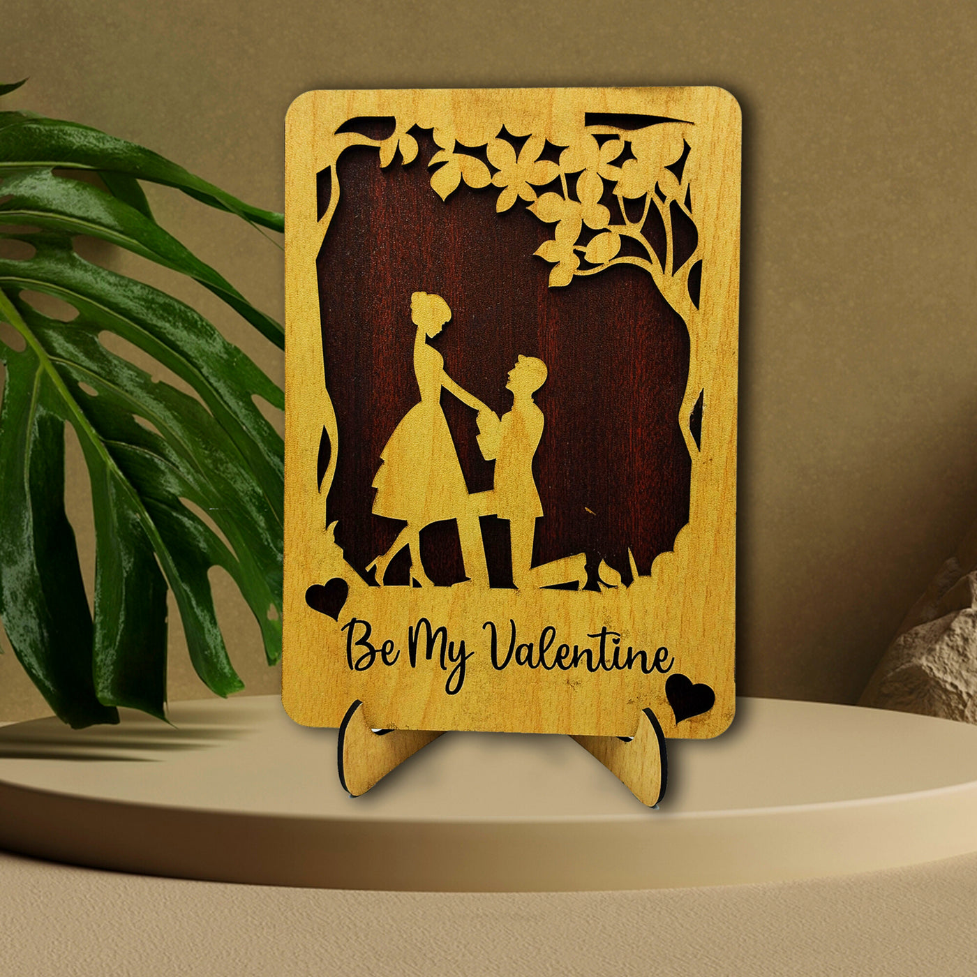 Valentine's Propose Wooden Showpiece