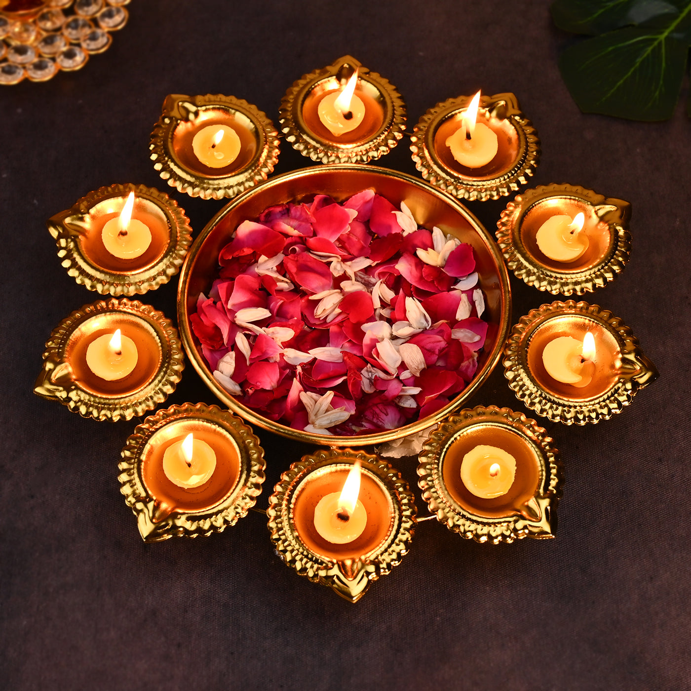 Deepam Round  Shaped Urli for Home , Office ,Festival Decors |,Gifting  (Set Of 3)
