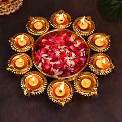 Deepam Round  Shaped Urli for Home , Office ,Festival Decors |,Gifting  (Set Of 3)