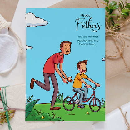 Happy Father's Day You Are My First Teacher And My Forever Hero Greeting Card Gift for Dad,Father,Papa,Daddy