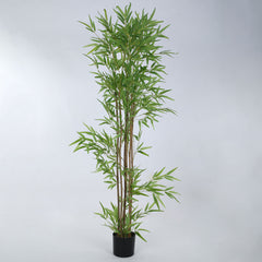 Artificial Green Bamboo Plant for Home Decor/Office Decor/Gifting | Natural Looking Indoor Plant (With Pot, 150 cm)