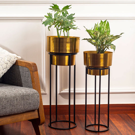 Gold Manhattan Planter Set of 2