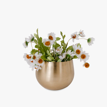 Metal Hanging Planter Pot With Artificial Flowers for Home Decor