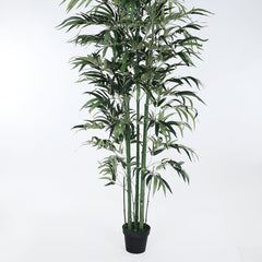 Artificial Green Bamboo Plant for Home Decor/Office Decor/Gifting | Natural Looking Indoor Plant (With Pot, 210 cm)