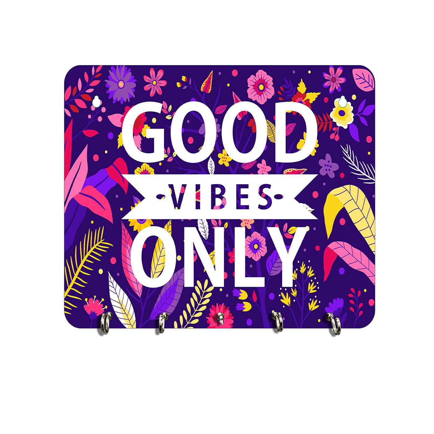 5 Hook good vibes only key holder | patterned holder | home decor | wall decor | gifting