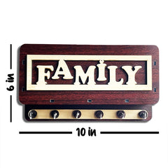Family mobile and key holder | wooden | 6 key hooks holder | wall decoration | wall hangings