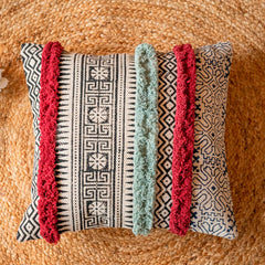 Boho Hand Block Printed Cushion Cover Decorative for Home Decor