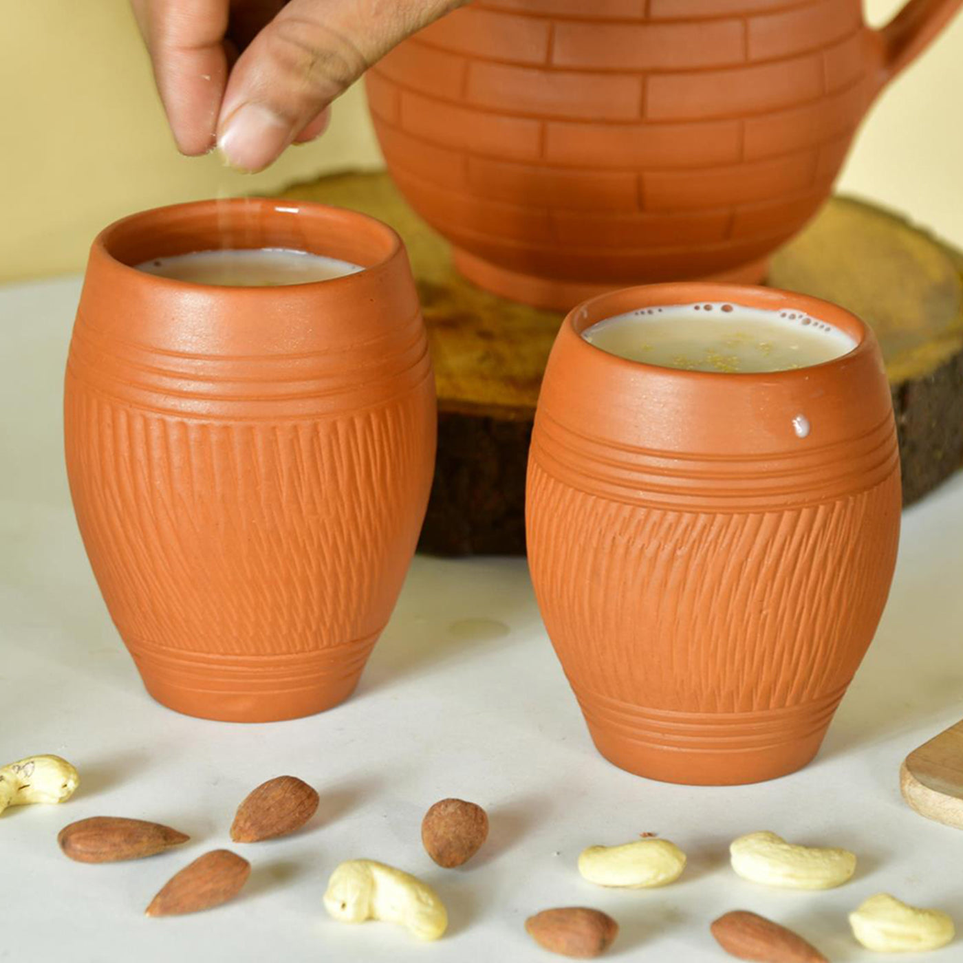 Terracotta Lassi Mug Set Artisanal Elegance, Functional Design.