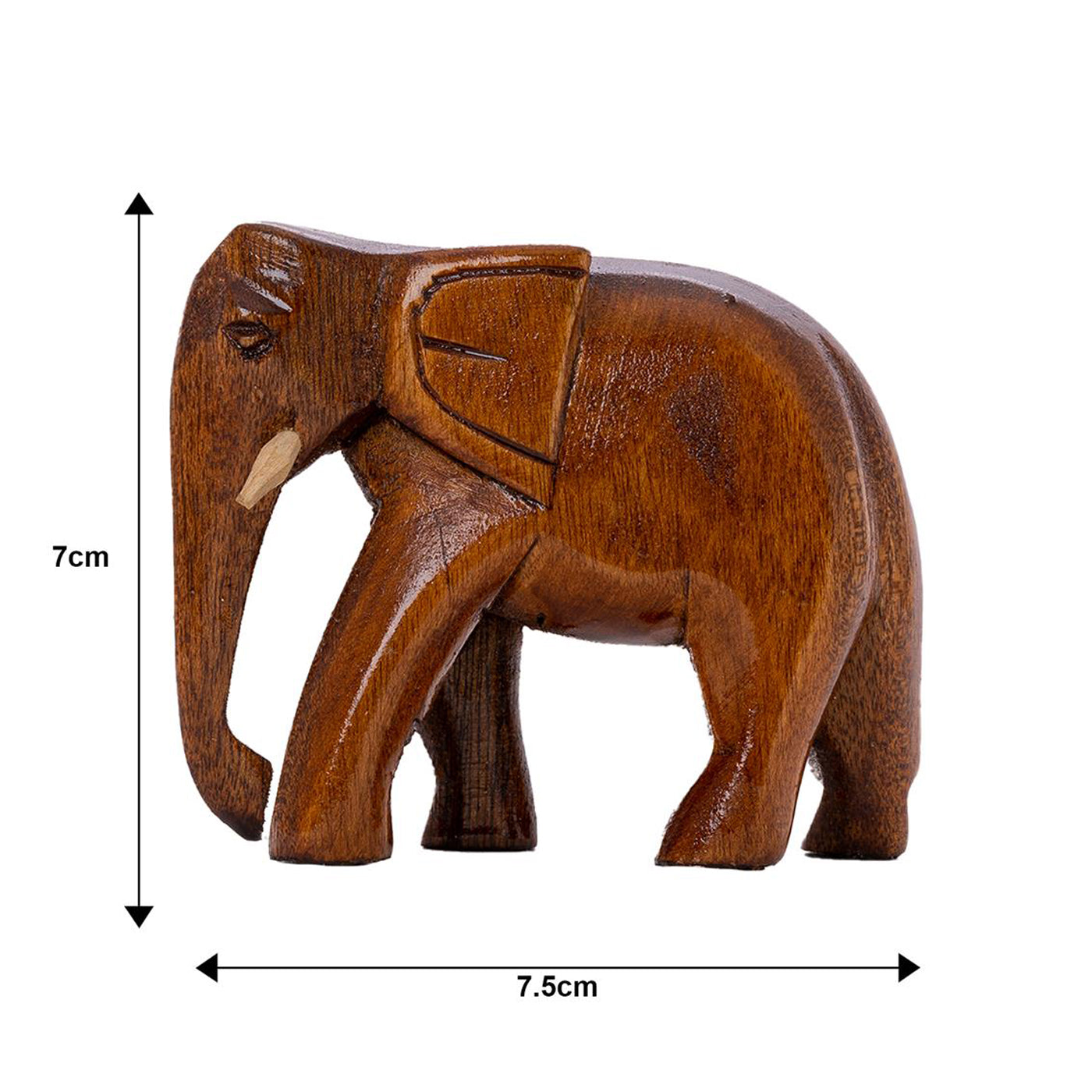 Wooden Descending Elephant Set of 3 Artisan Tabletop Decor