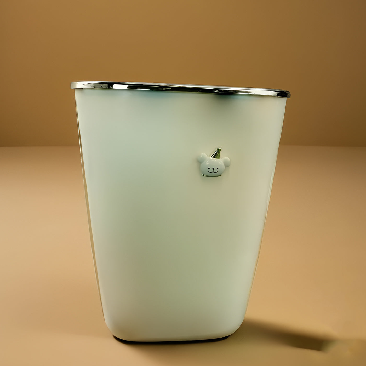 Trash Can Box | Waste Dustbin | Table Dustbin | Garbage Can Desktop Dust Bathroom Garbage Bin Plastic Dustbin (23.5 cm x 23.5 cm x 30) Off White