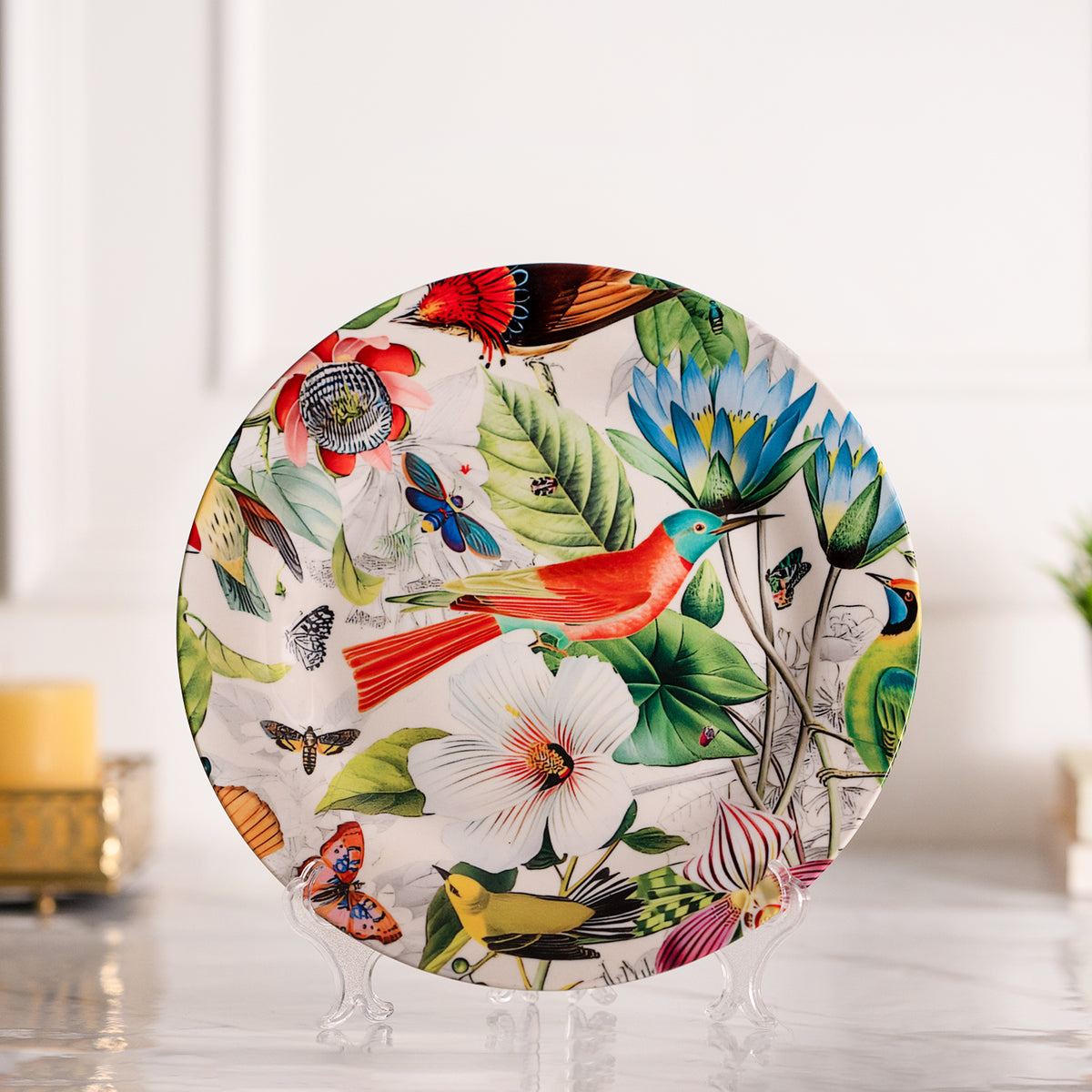 Tropical Ceramic wall plates decor hanging / tabletop