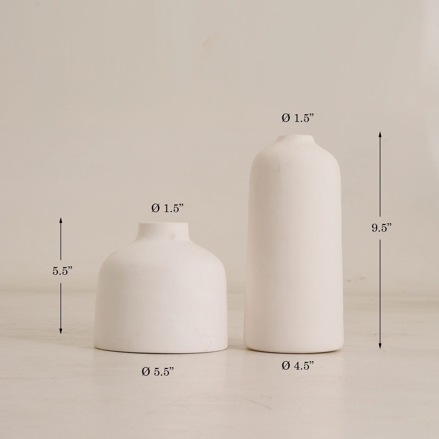 Kimono Vase White Set of 2