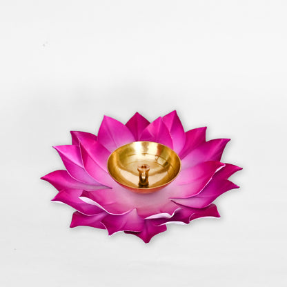 Lotus Flower Shape Brass Diya (Set of 2)