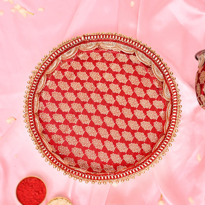 Handcrafted Karwa Chauth Thali Set -Maroon