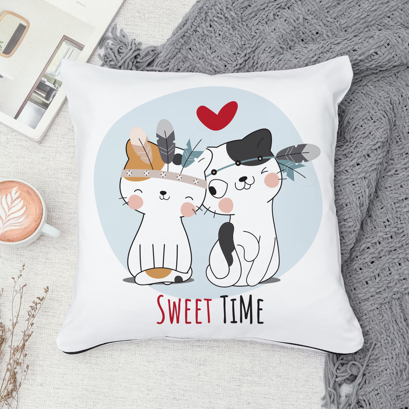 Set of 2 Printed Cushion And Mug Special Unique Birthday, Wedding, Anniversary Gifts