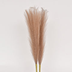 2 Pcs Artificial Flower Faux Pampas Grass(Light Brown)