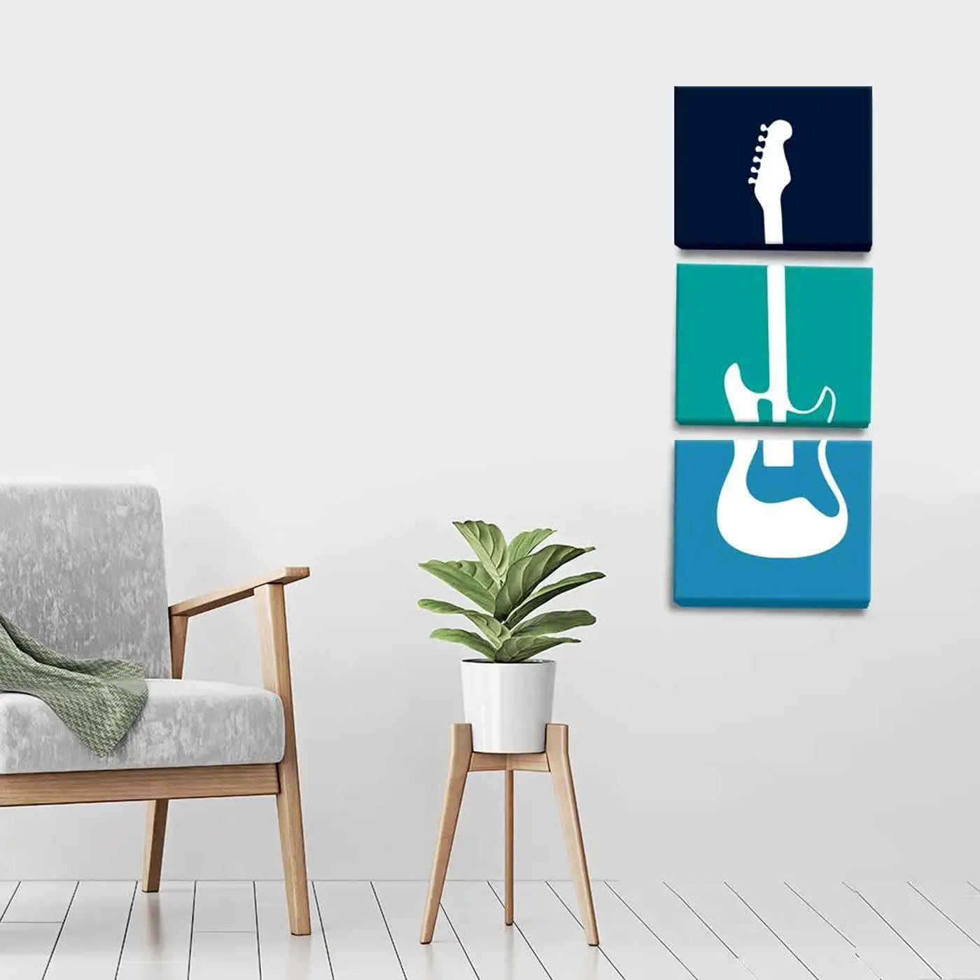 Strumming Serenity: Guitar Artwork Wall Painting