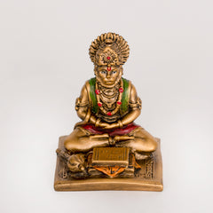 Car dashboard- Gold Resin Lord Hanuman Meditating Statue
