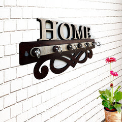 Elegant key holder | wooden | 6 hooks | wall hanging | home decor