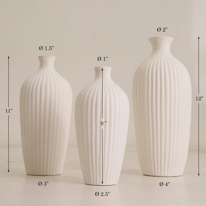 SAROI WHITE VASE SET OF 3