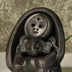 Art Black Terracotta Durga Ganesh Tabletop Marvel