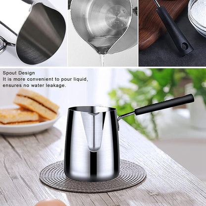 Stainless Steel Coffee Warmer | Turkish Greek Coffee Pot | Stovetop Safe & Durable Design 600ML