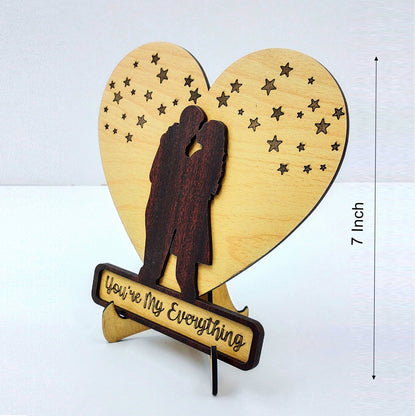 Valentine Couple Wooden Showpiece