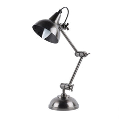 Shiny Gold Adjustable Iron Study Lamp Black