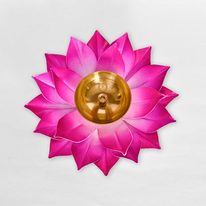 Lotus Flower Shape Brass Diya (Set of 2)