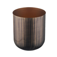 Chic Golden and Brown Cylindrical Metal Mini Planter (Set of 2)