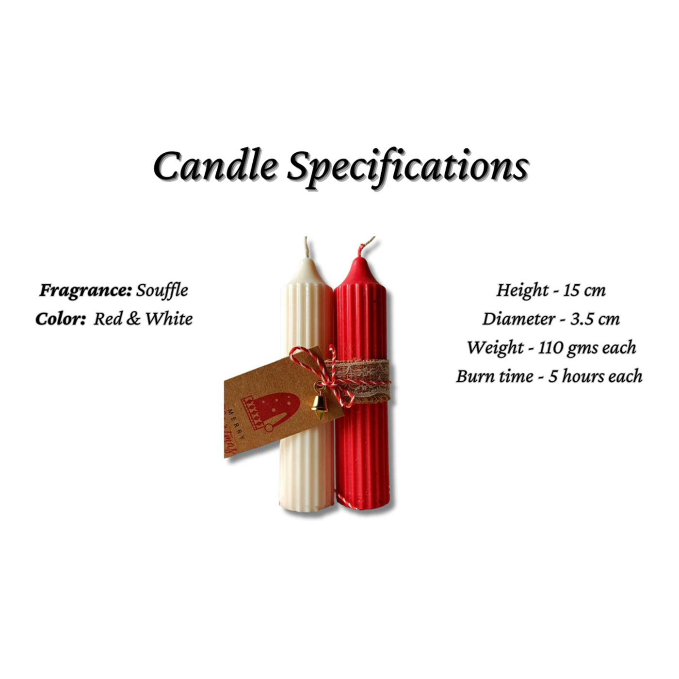 Christmas Special - Hope Pillar Candles - Set of 2 (Red & White)