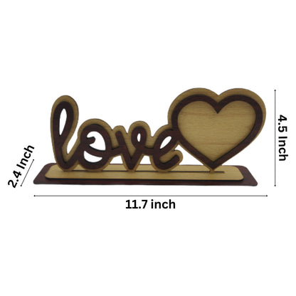 Wooden Love Showpiece