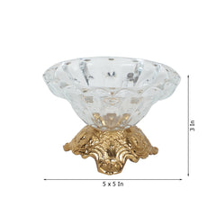 Three leg silver Aristrocrat's Bowl with Flower Glass