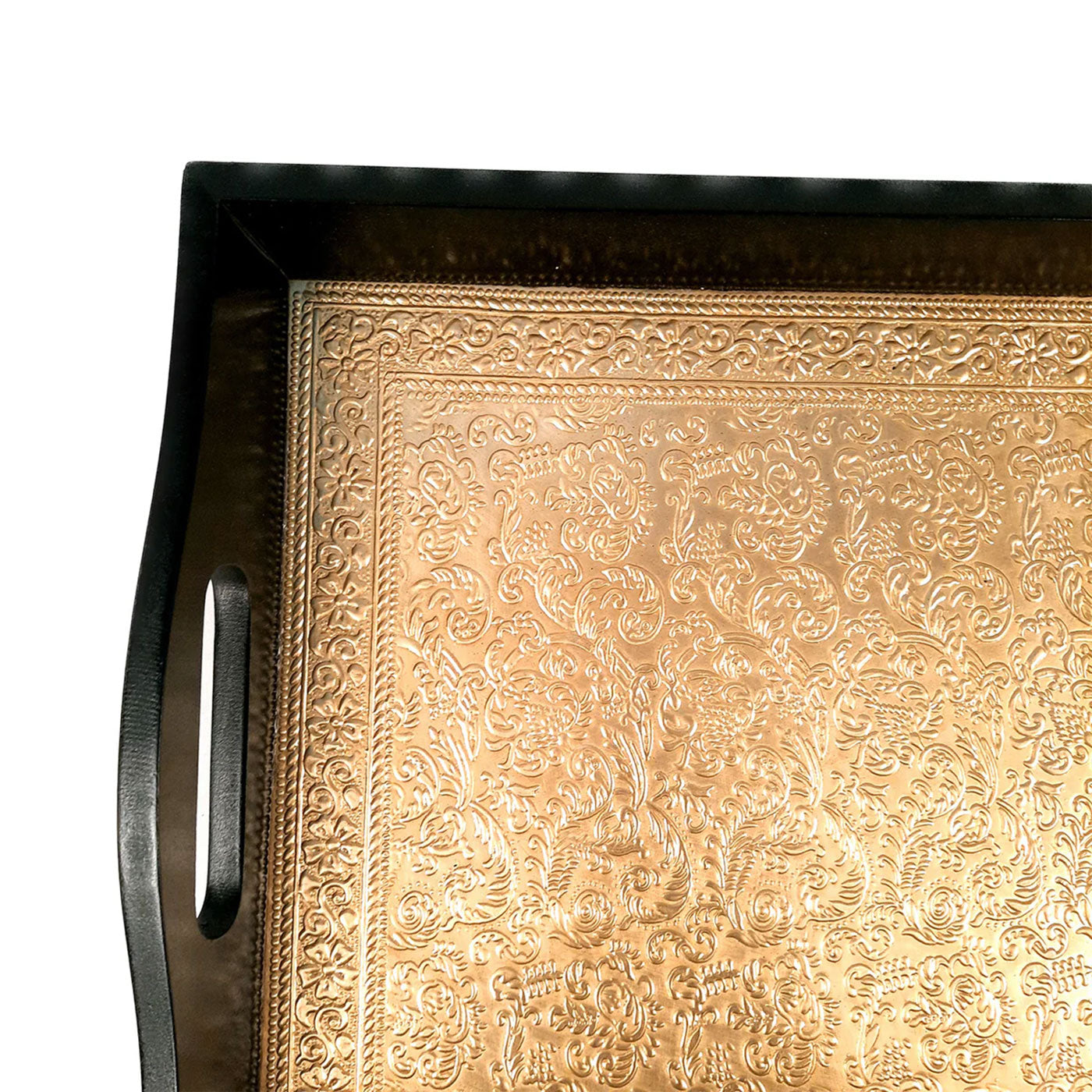 Serving Tray Wooden - Brass