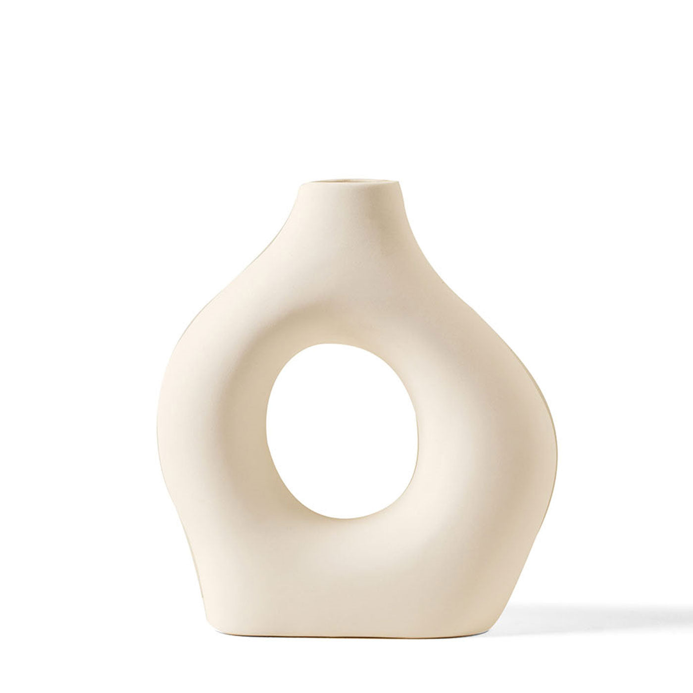 Nordic Donut Vase White 12 inch