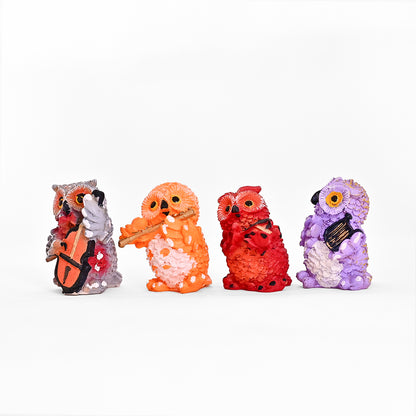 Singing Owl Showpiece Set of 4