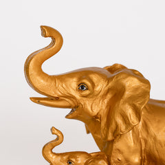 Guardian Elephant Gold Polyresin Figurine