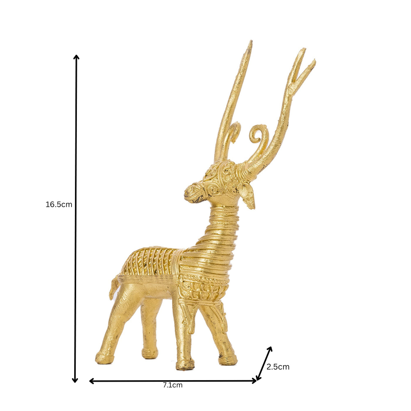 Dhokra Standing Deer Brass Tabletop