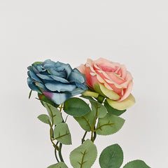 2 Pcs Rose Artificial Flowers (Multicolor)