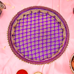 Handcrafted Karwa Chauth Thali Set - Purple