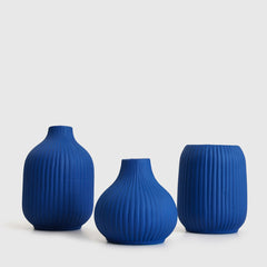 Ivory Vase Blue Set of 3