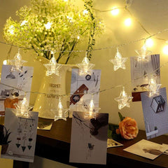 DecorTwist Clip LED Light for Indoor Decoration | Home Decoration Item| Birthday | Anniversary| Valentine | Gift Items (Star Clip)
