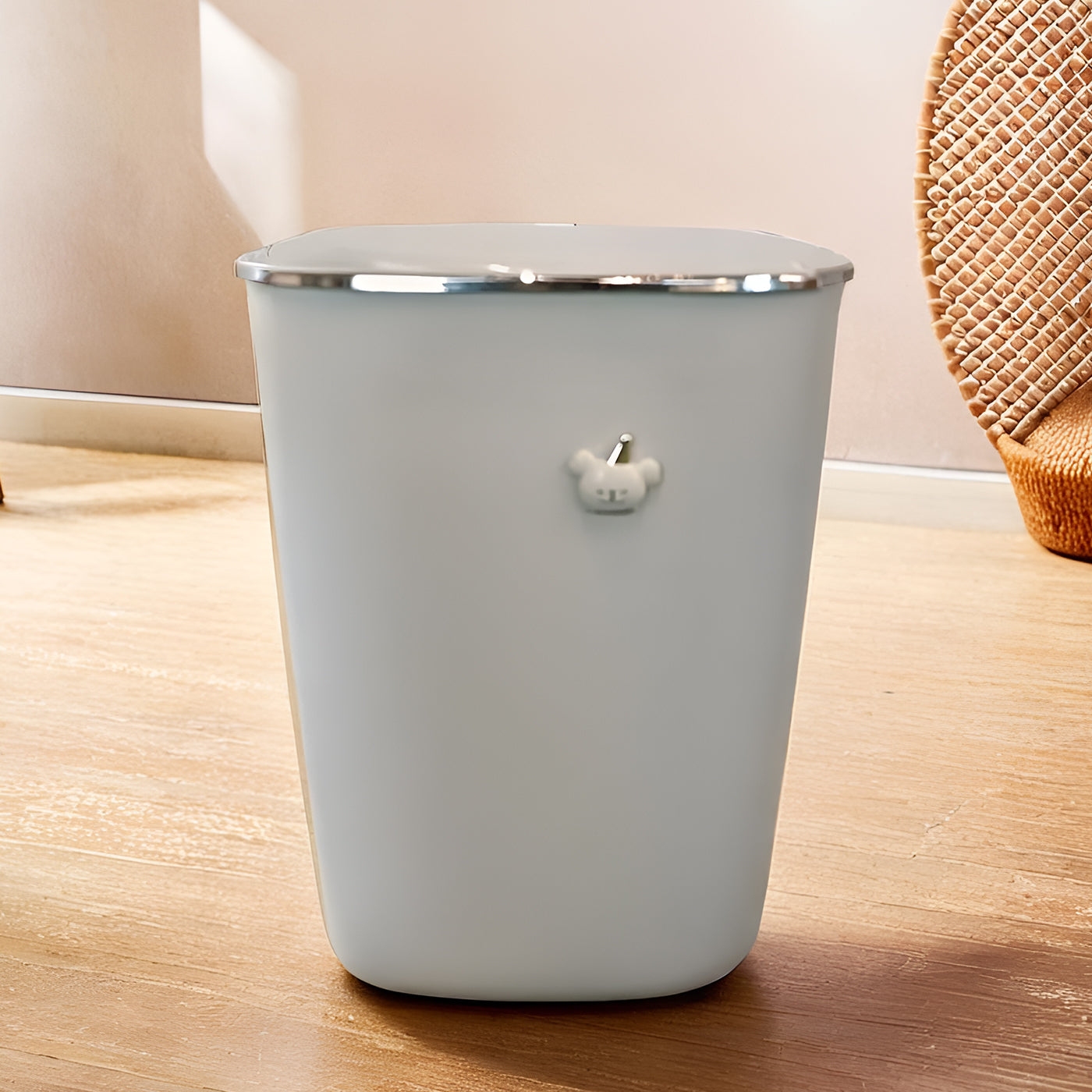 Trash Can Box | Waste Dustbin | Table Dustbin | Garbage Can Desktop Dust Bathroom Garbage Bin Plastic Dustbin (23.5 cm x 23.5 cm x 30) White