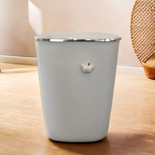 Trash Can Box | Waste Dustbin | Mini Table Dustbin | Garbage Can Desktop Dust Bathroom Garbage Bin Plastic Dustbin (23.5 cm x 23.5 cm x 30) White