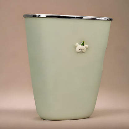 Trash Can Box | Waste Dustbin | Table Dustbin | Garbage Can Desktop Dust Bathroom Garbage Bin Plastic Dustbin (23.5 cm x 23.5 cm x 30) Off White